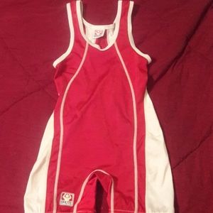 Boys Red/White Wrestling Suit
